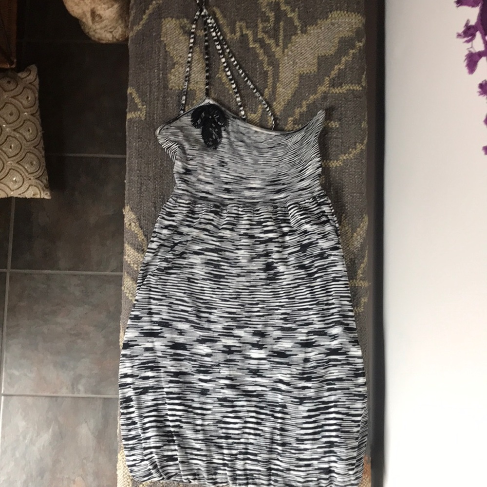 BEBE white and black one side strap DRESS